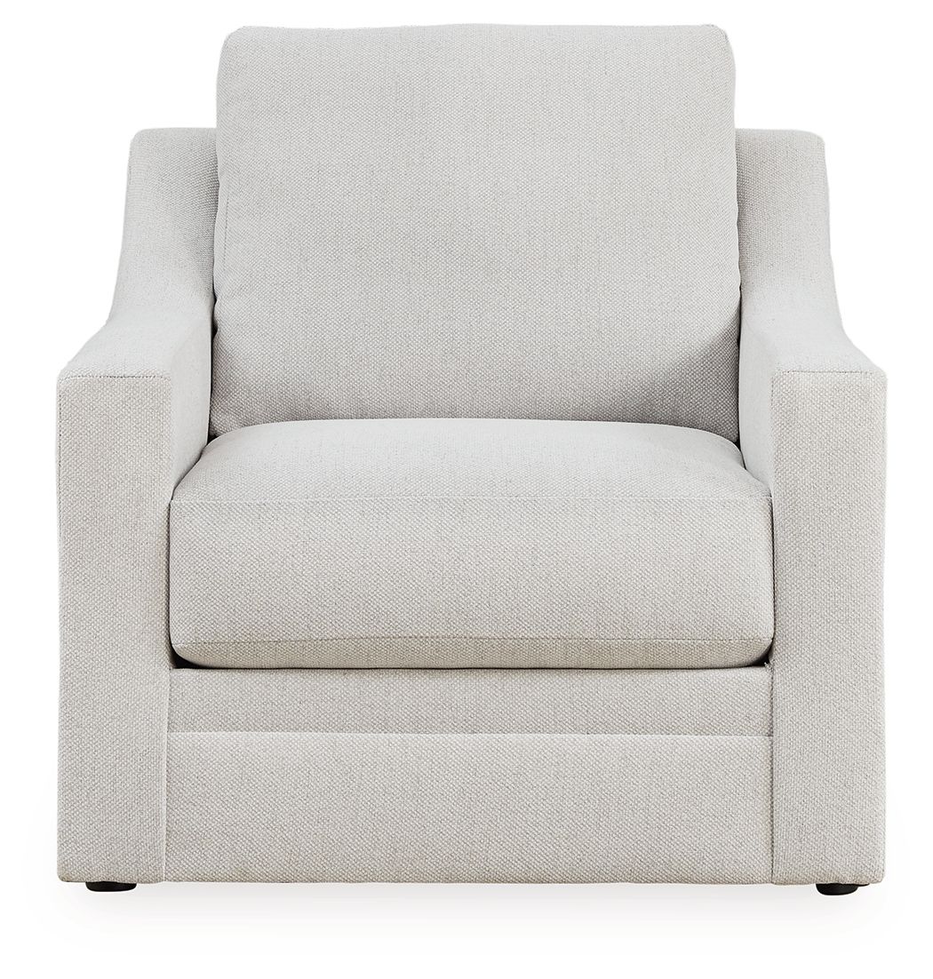 Light gray accent armchair with square arms and large back cushion