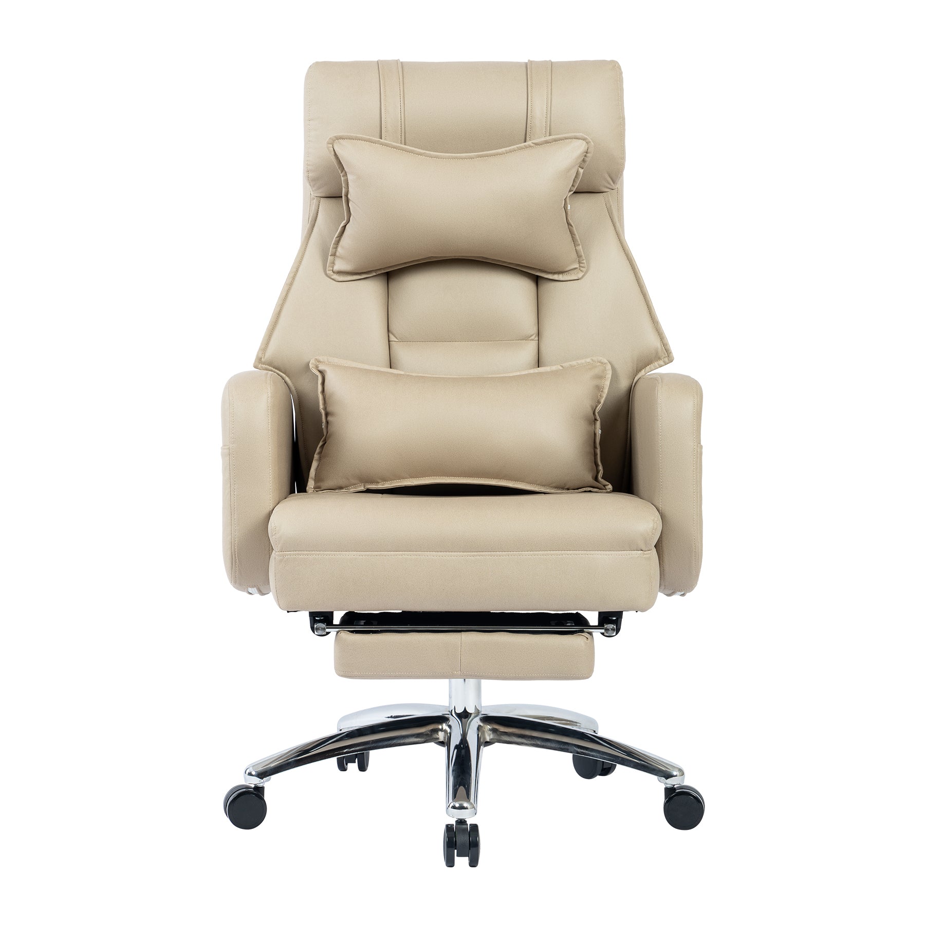 Ergonomic Office Chair w/ Lumbar Support, 155° Recline-Beige