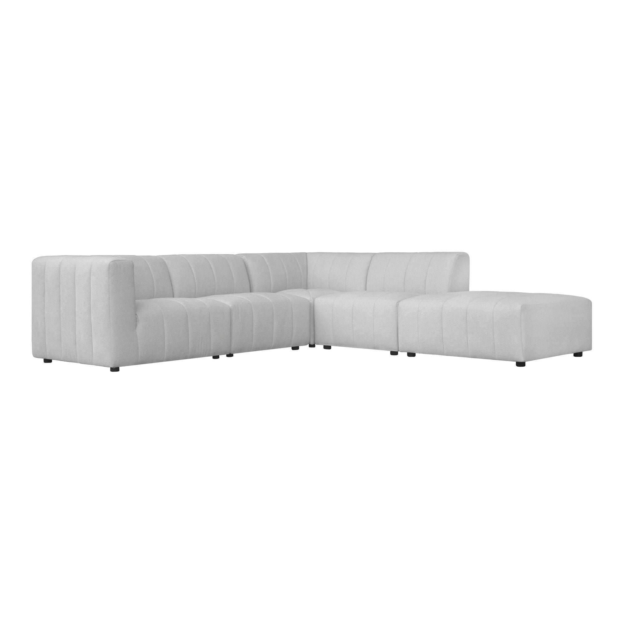 Lyric Gray Modular Sectional - Channel Stitching