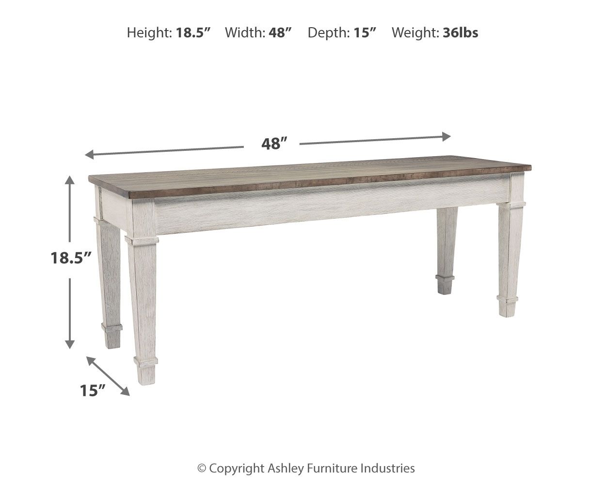 White storage bench with light wood tabletop and four turned legs, clean rectangular frame