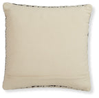 Solid cream pillow with stitched border and hidden seam