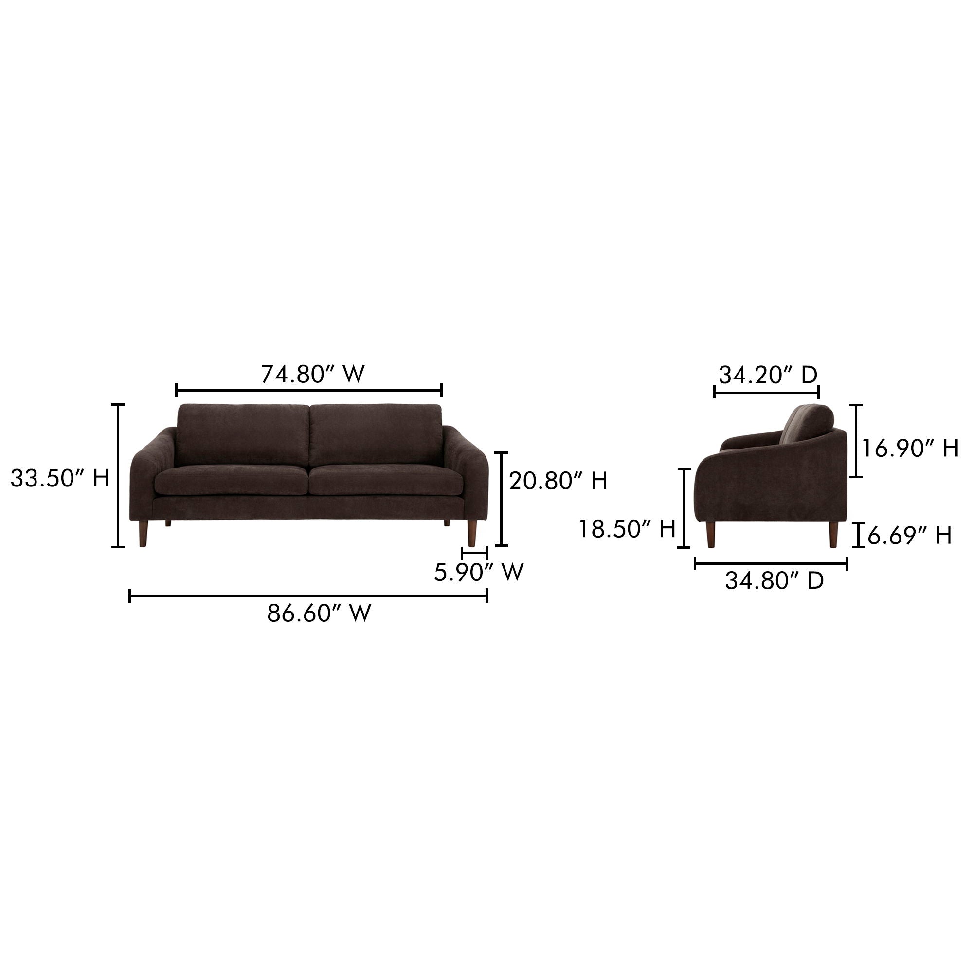 Quinn - Sofa - Dark Brown