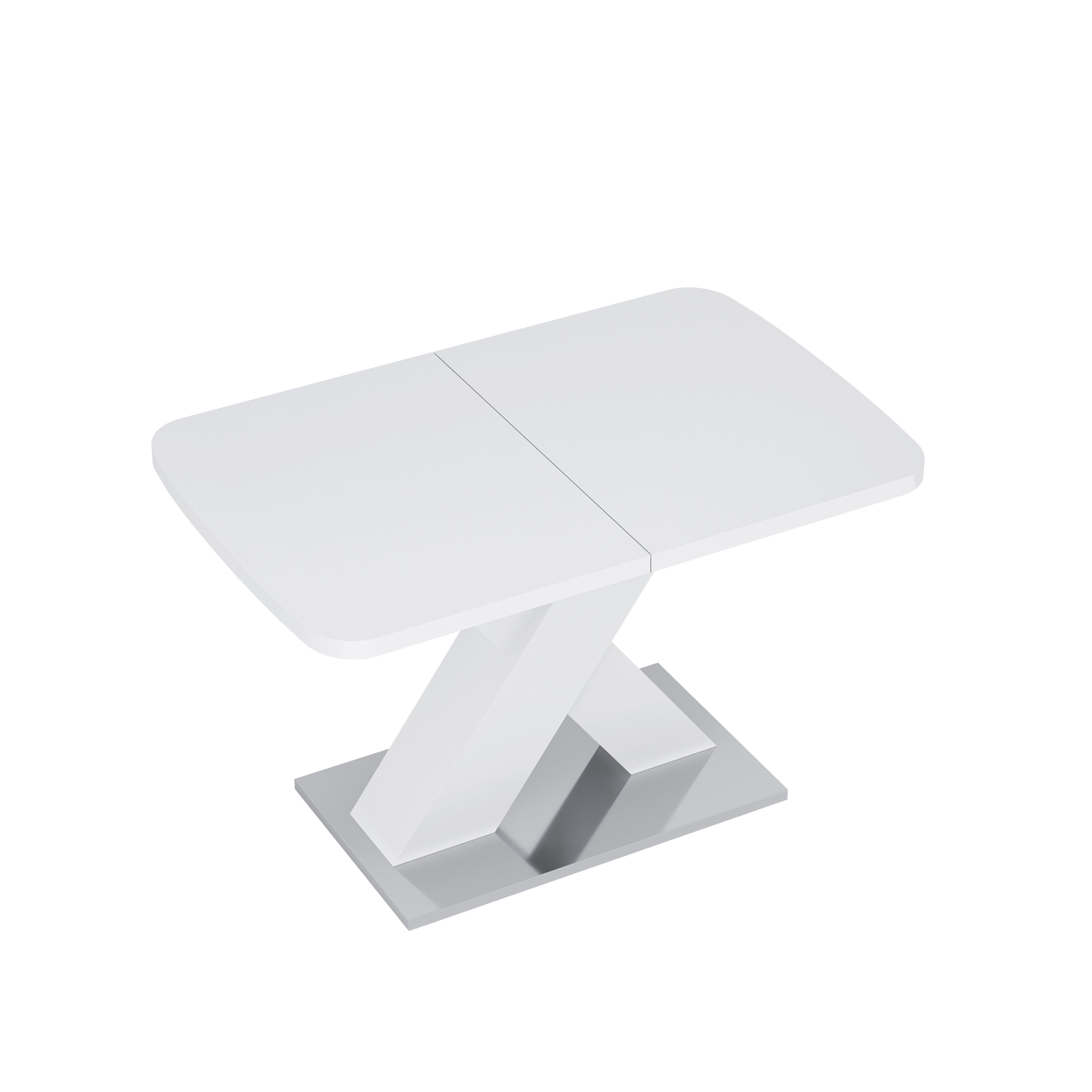 Modern White Square Dining Table - Stretchable