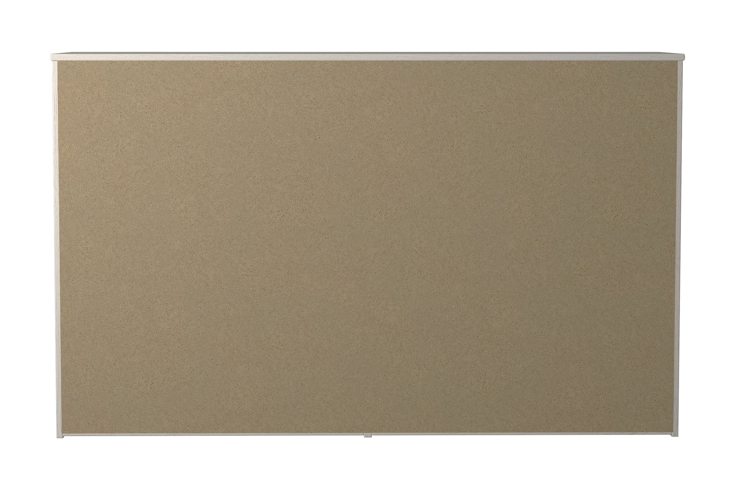 White six-drawer dresser back panel with attached side panels