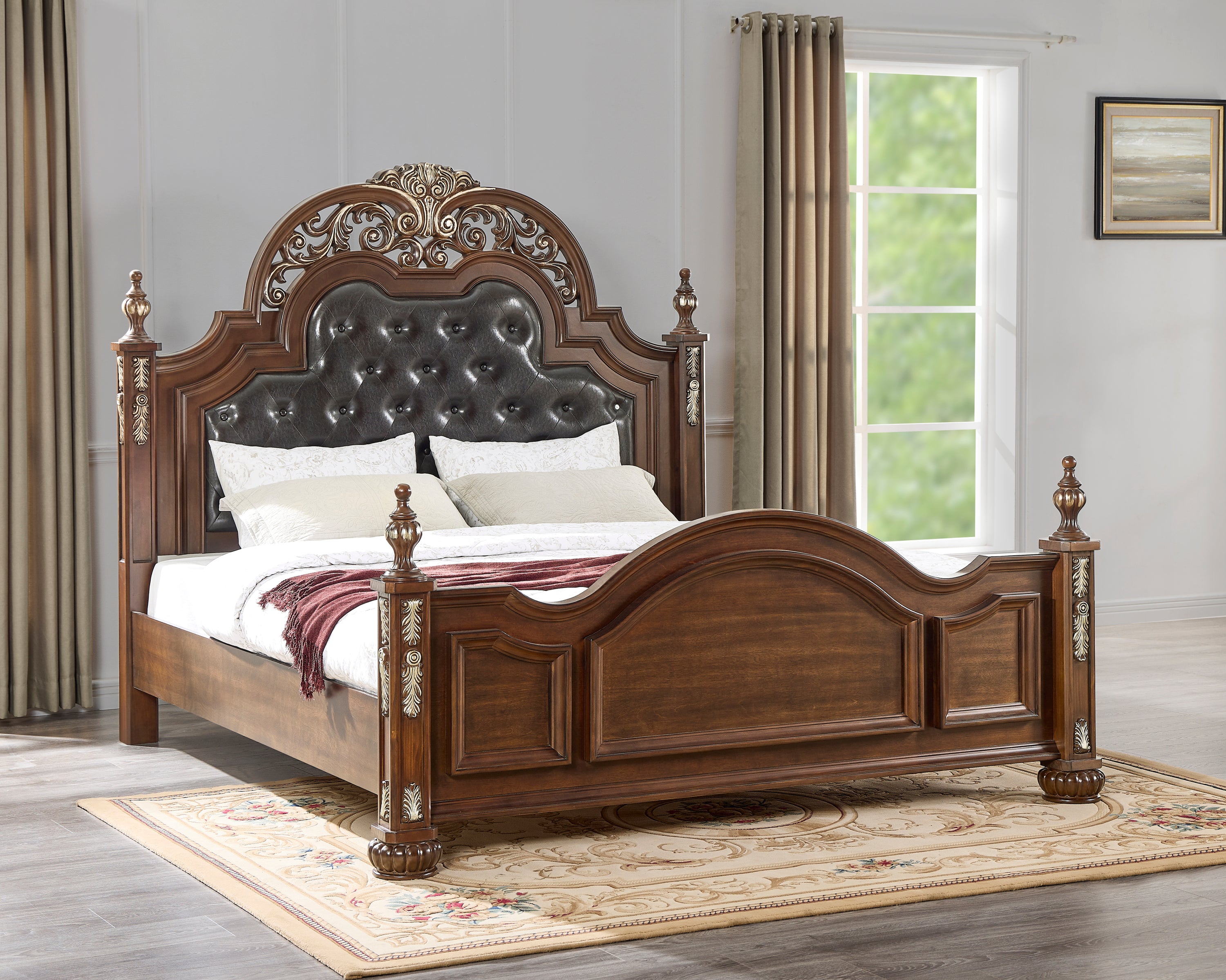 Lyon G07100A-QB Cherry Queen Bed Frame
