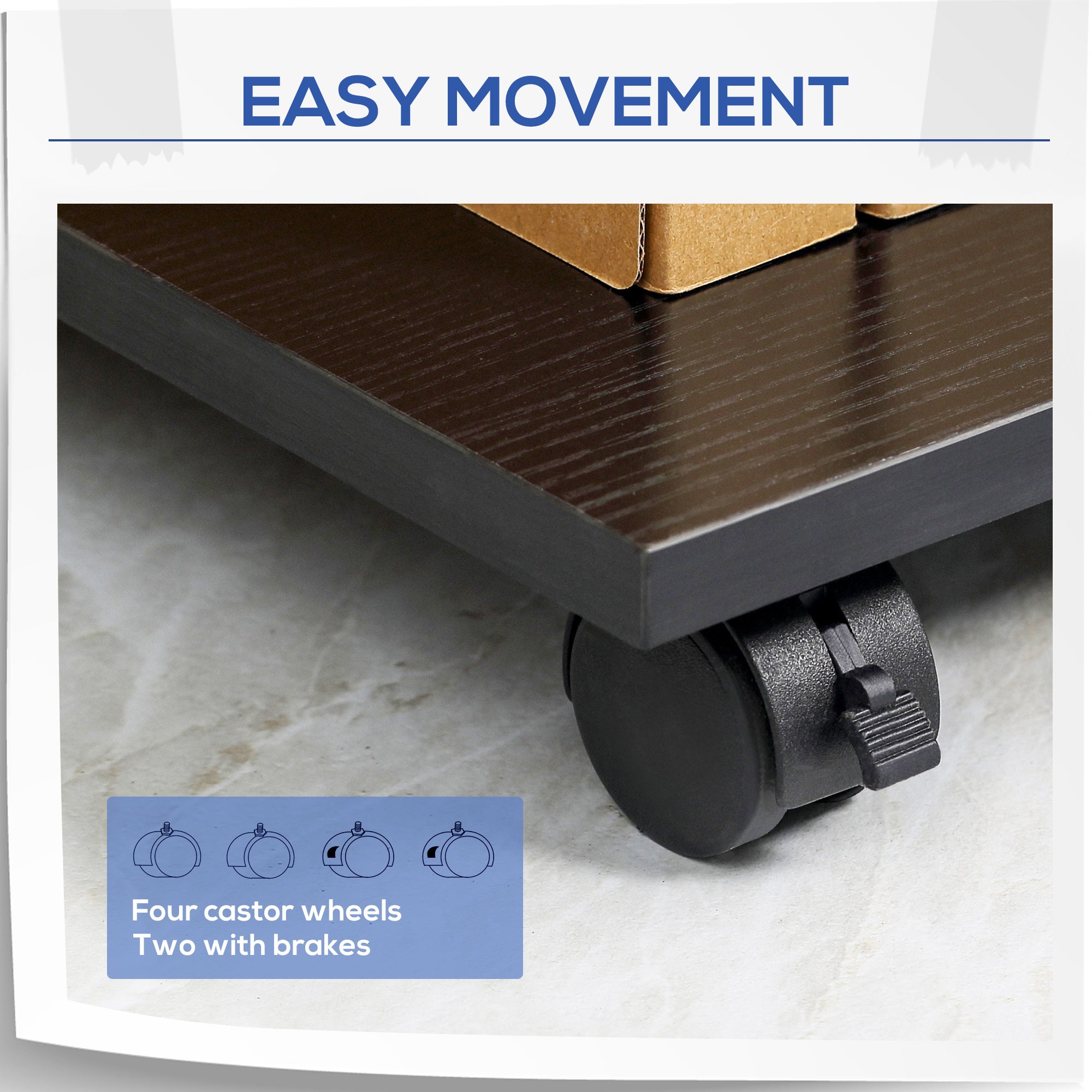 Vinsetto Mobile Printer Stand with Adjustable Shelf