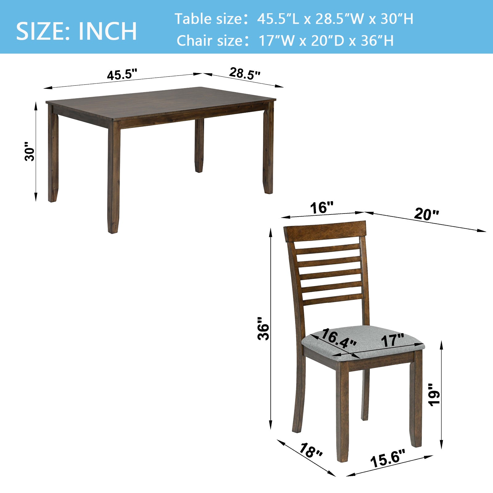 5 Pc Modern Dining Set w/ Chairs