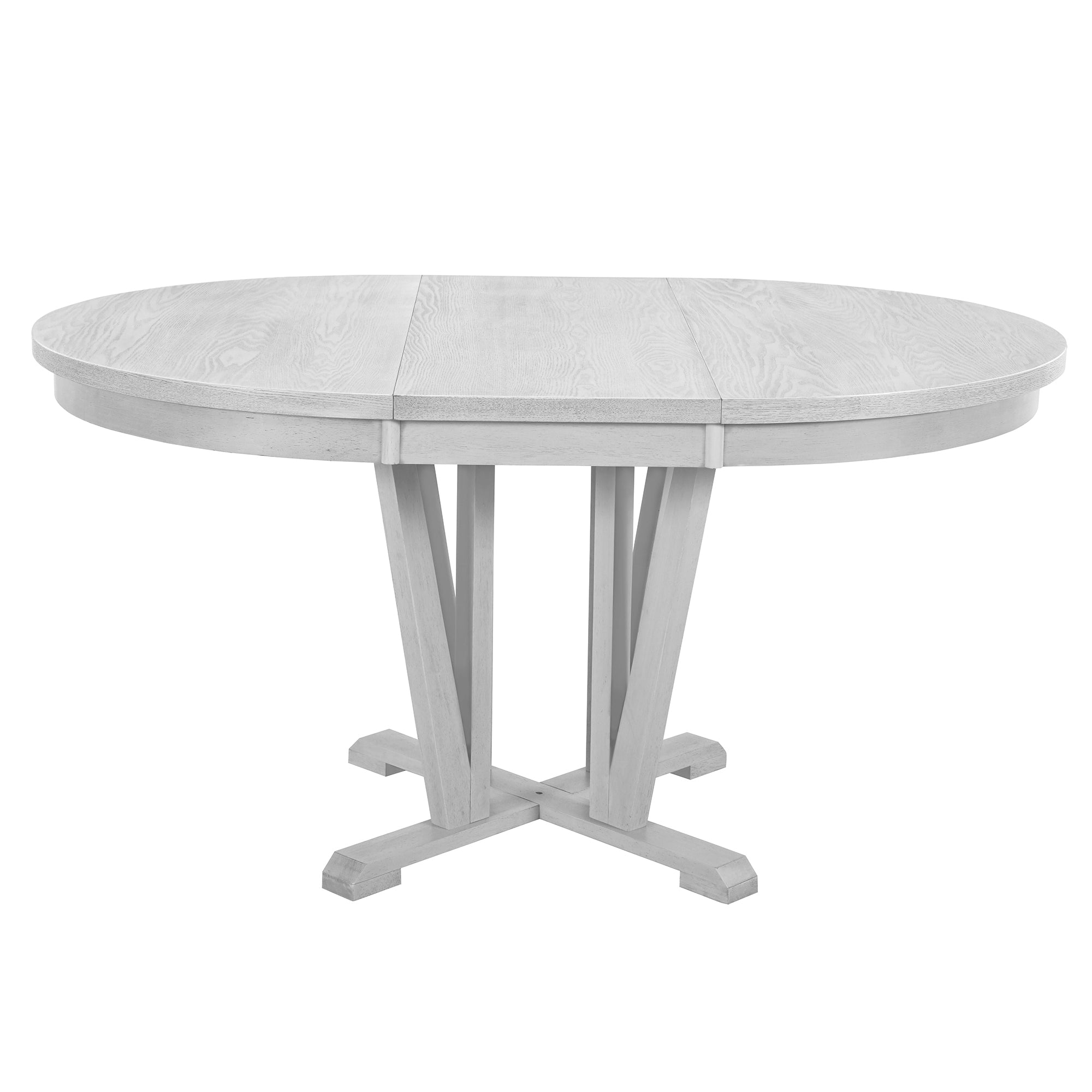 Rustic Round Dining Table Set - 5 Piece Gray