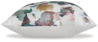 Herston lumbar pillow with multicolor watercolor print on white front