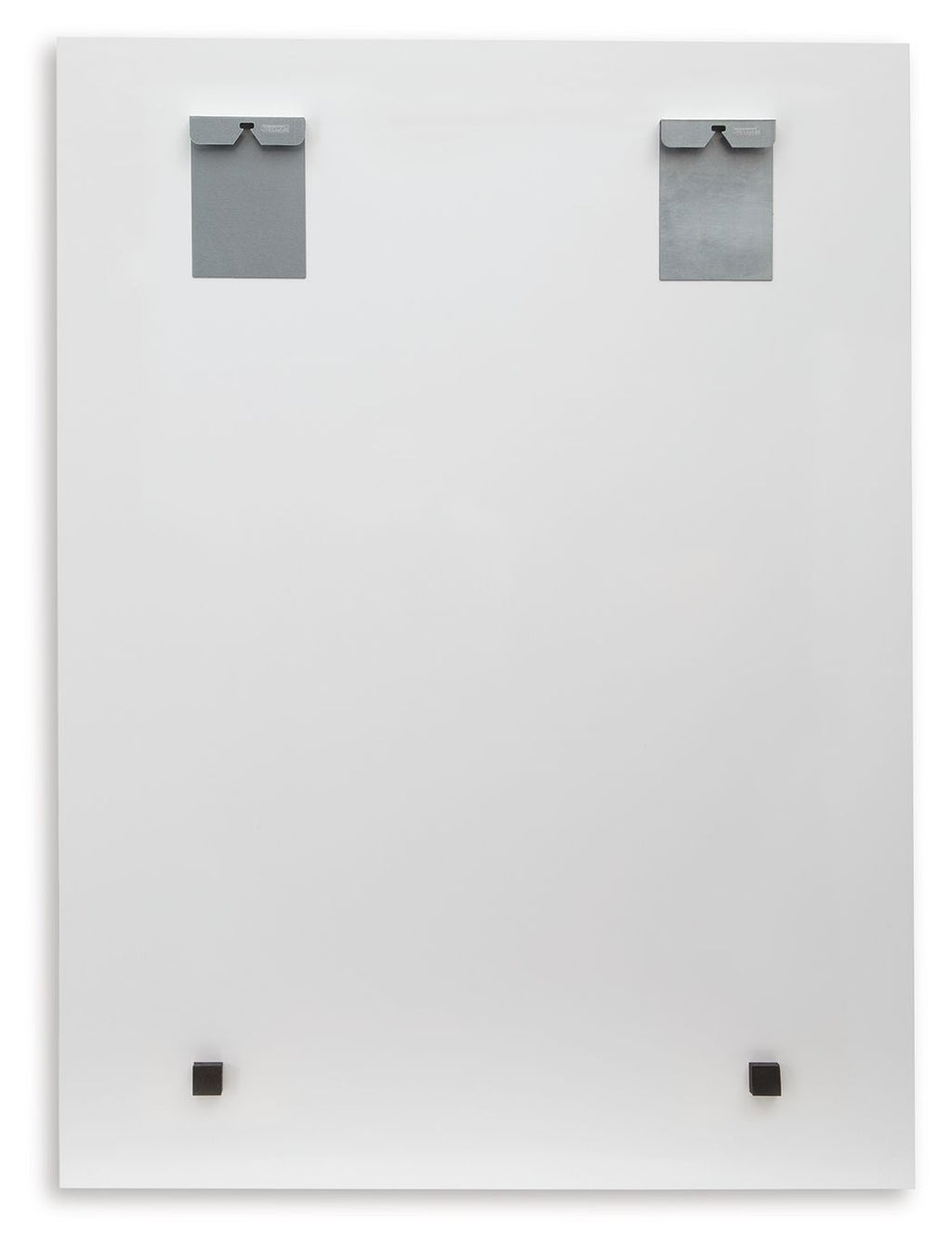 Square wall art panel with four corner mounting brackets on white backing