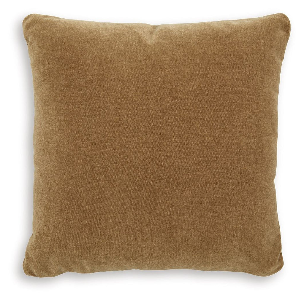 Jaxkins square pillow in light brown textured fabric
