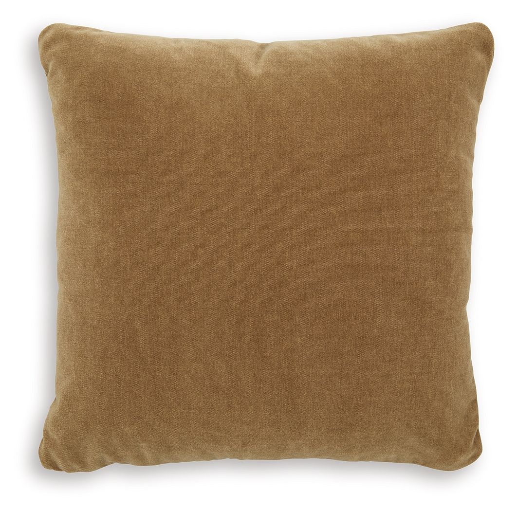 Jaxkins square pillow in light brown textured fabric