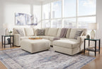 Pearl silver corner sectional sofa with chaise and ottoman, multiple cushions