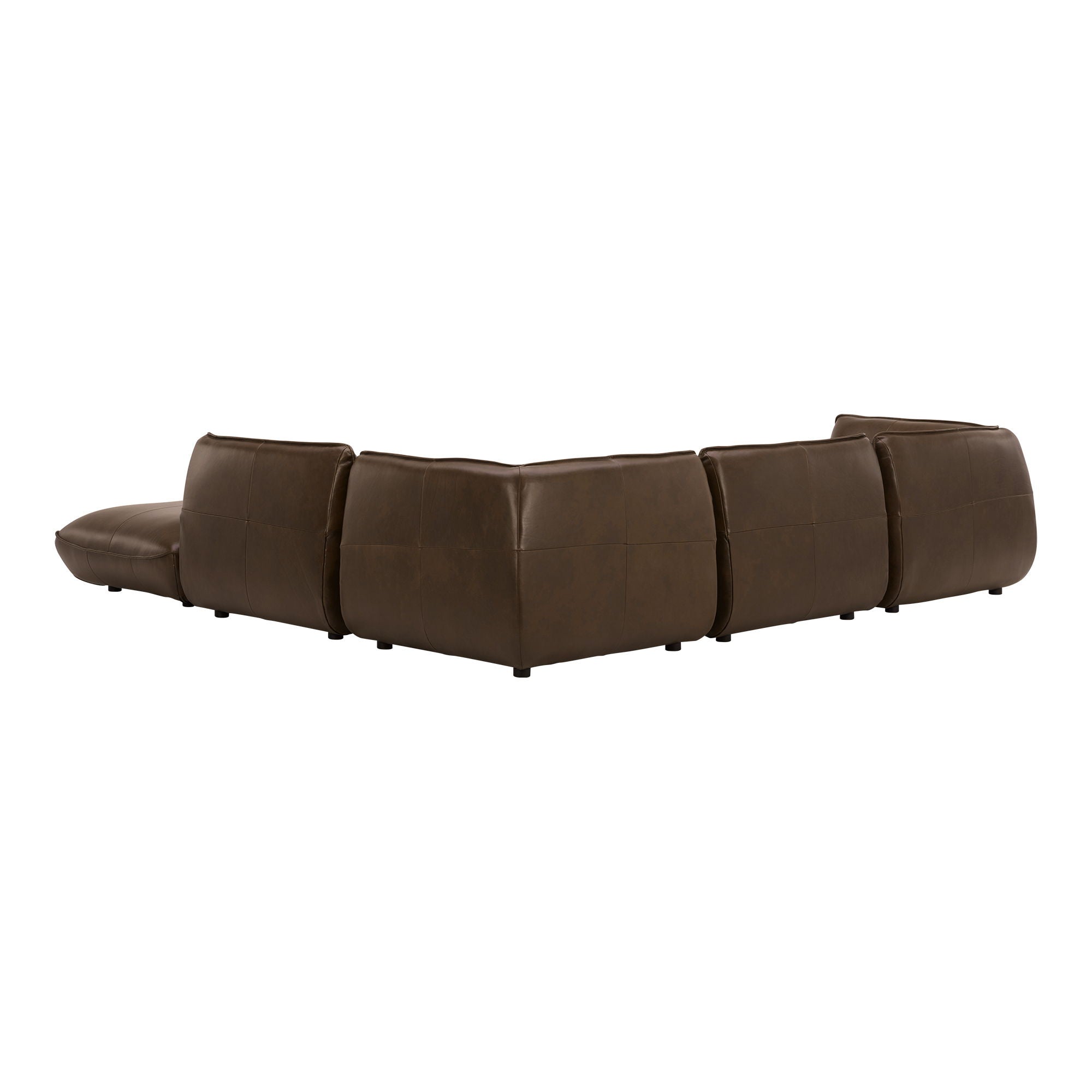 Brown Leather Modular Sectional - Zeppelin Dream, Comfy