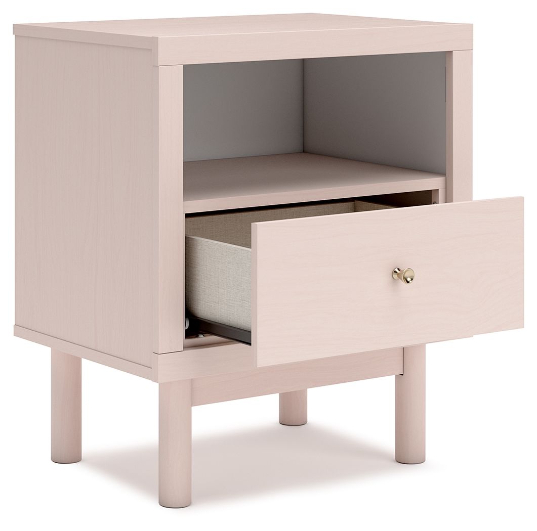 Wistenpine - Blush Pink - One Drawer Night Stand