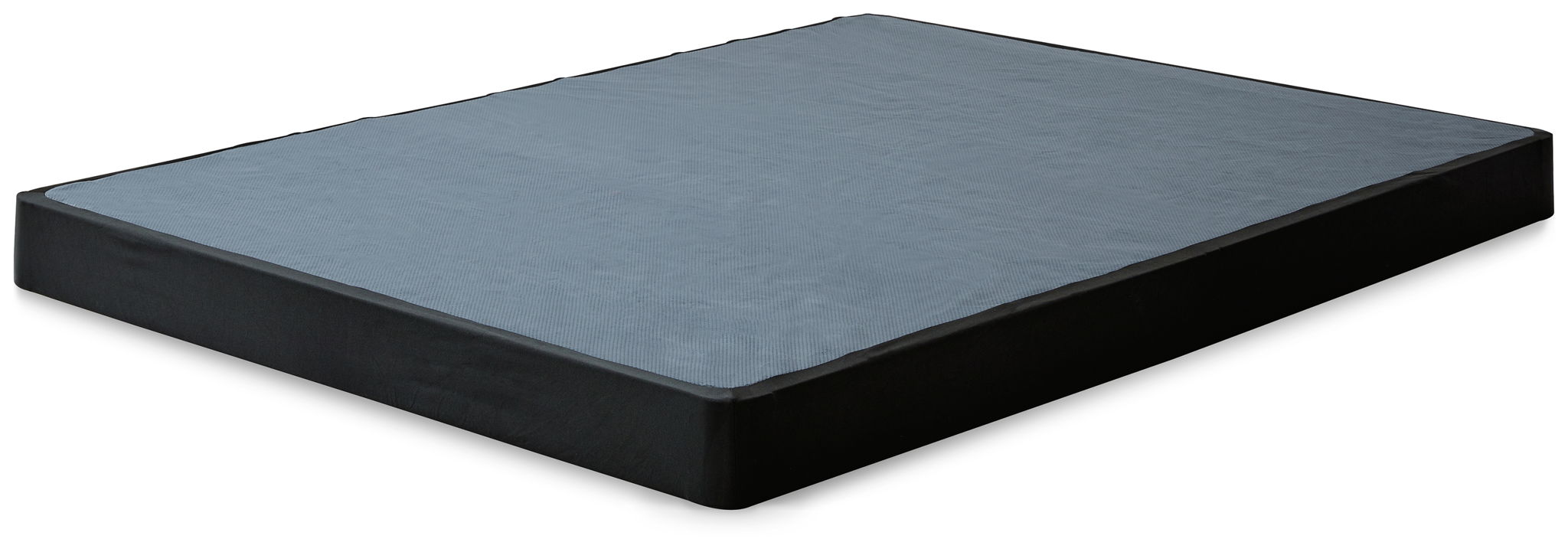 Low-profile foundation mattress, blue-gray top and black base border