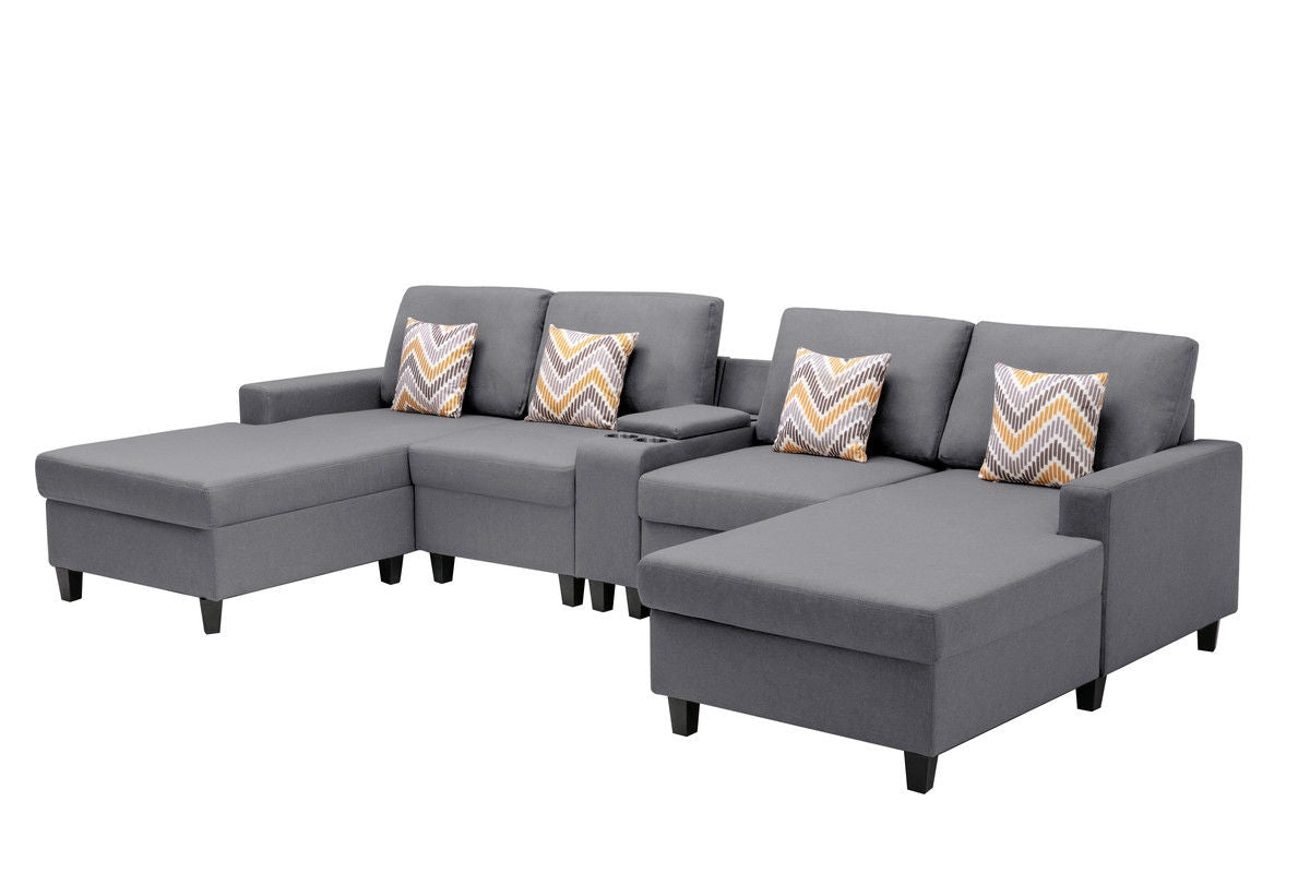 Nolan - Fabric 5 Piece Sectional Sofa With Interchangeable Legs