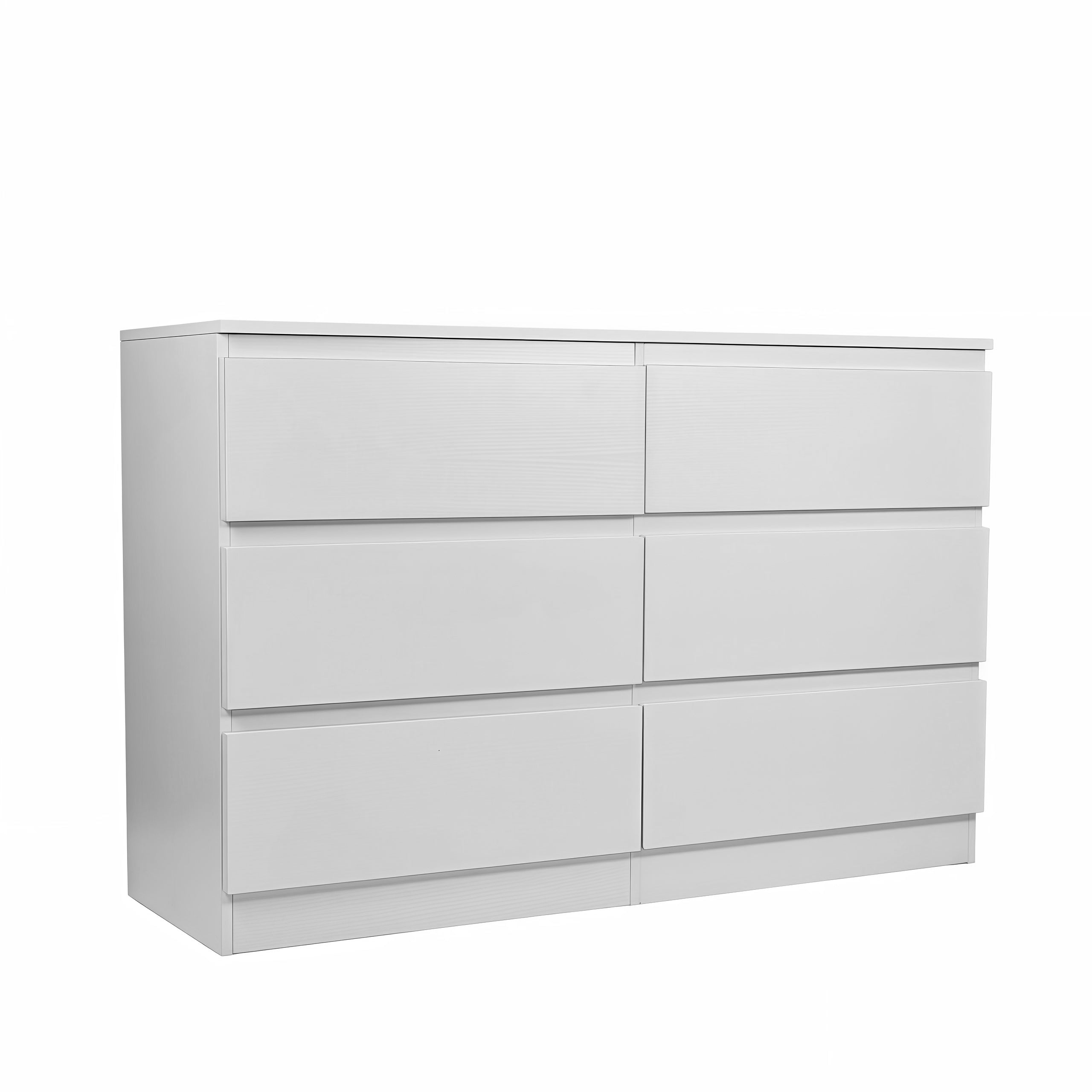 White Modern 6-Drawer Dresser Bedroom Living Room Storage