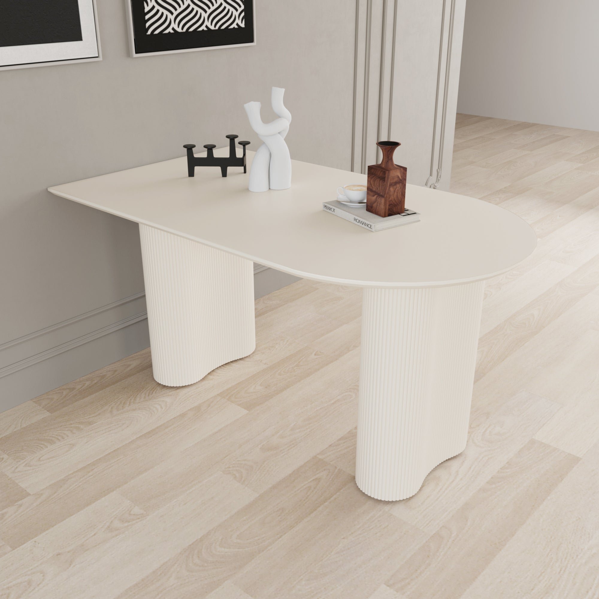Medieval Modern Cream Dining Set (4 Chairs)