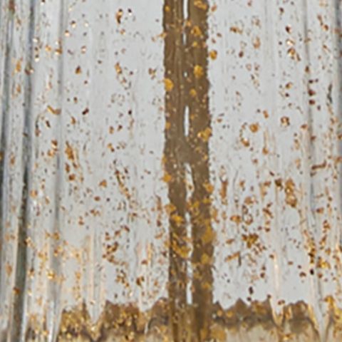 Clear textured glass lamp body with gold speckled finish detail