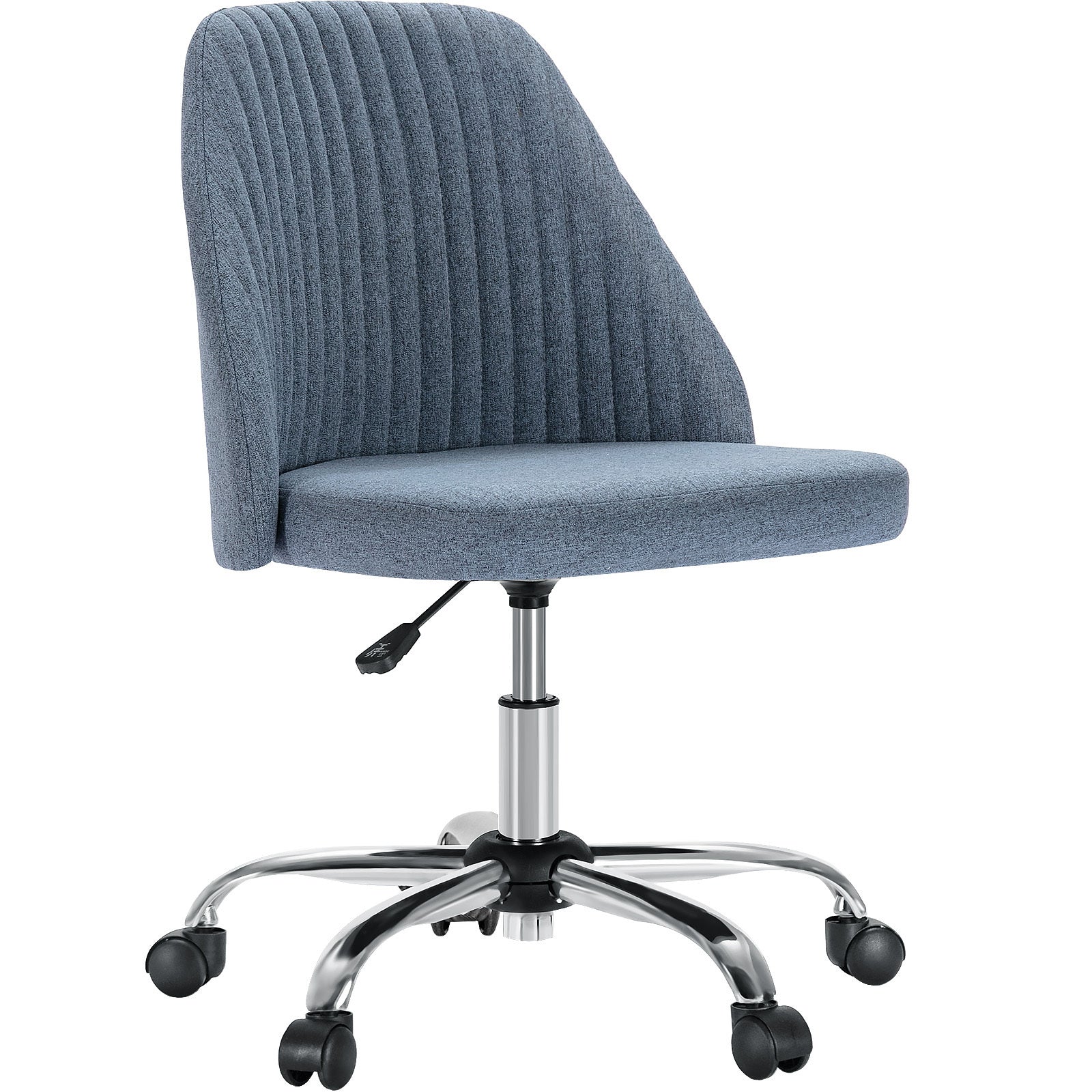 Armless Office Chair with Wheels, Adjustable & Swivel