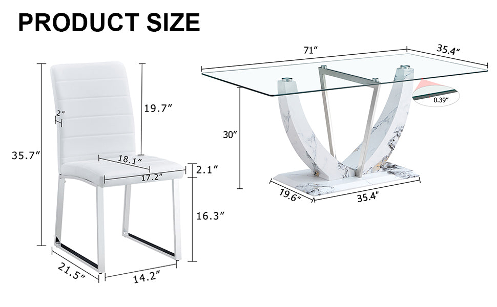 Modern Glass Dining Table Set (6-8 Person)