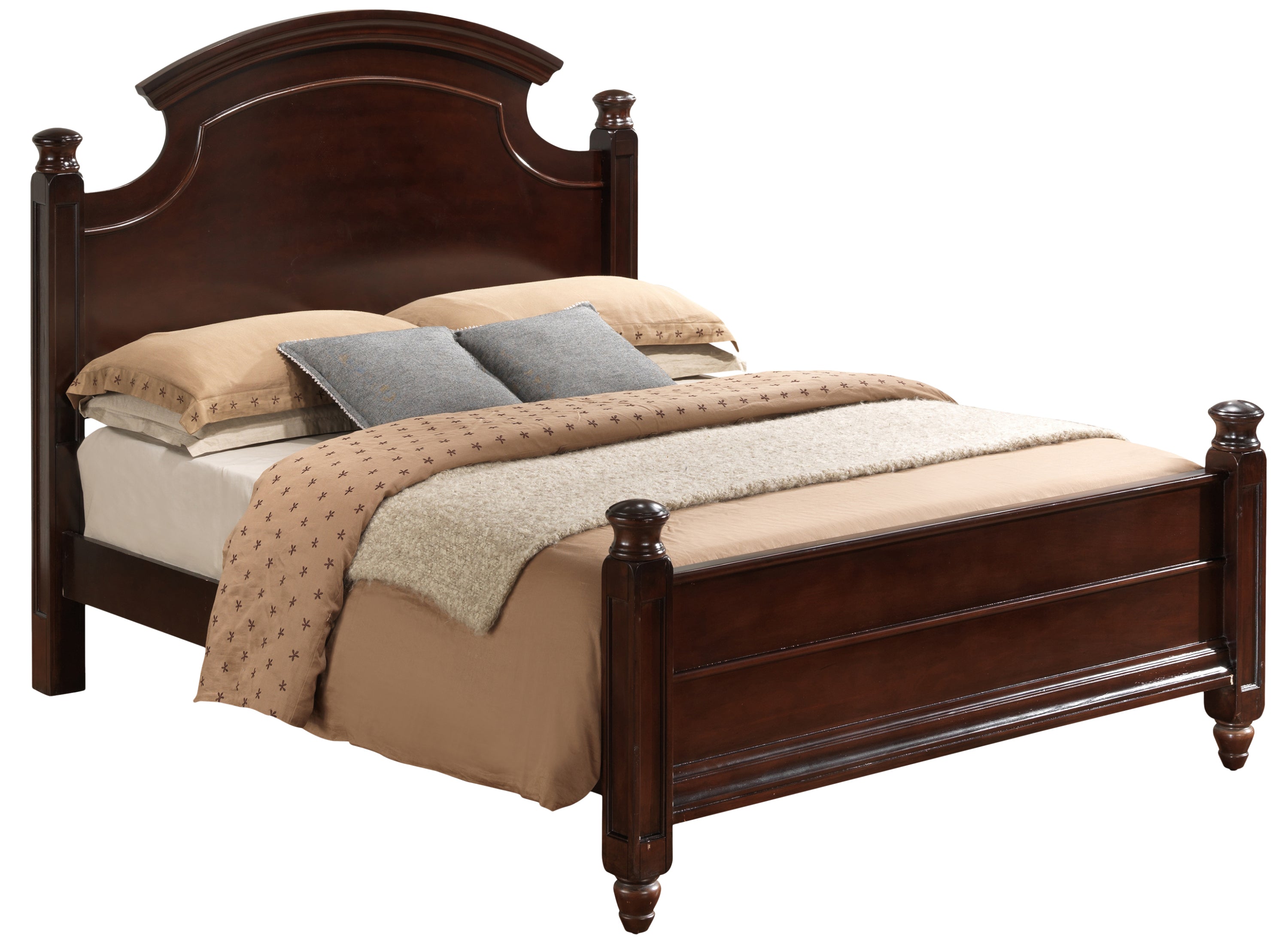 Cappuccino Traditional Full Bed Design: Elegant, Stylish Home Furniture