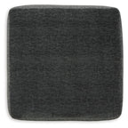 Oversized accent ottoman lid, dark gray textured fabric, rounded edges