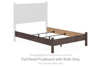 Brown full panel footboard with rails