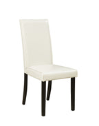Upholstered dining chair with ivory seat and back