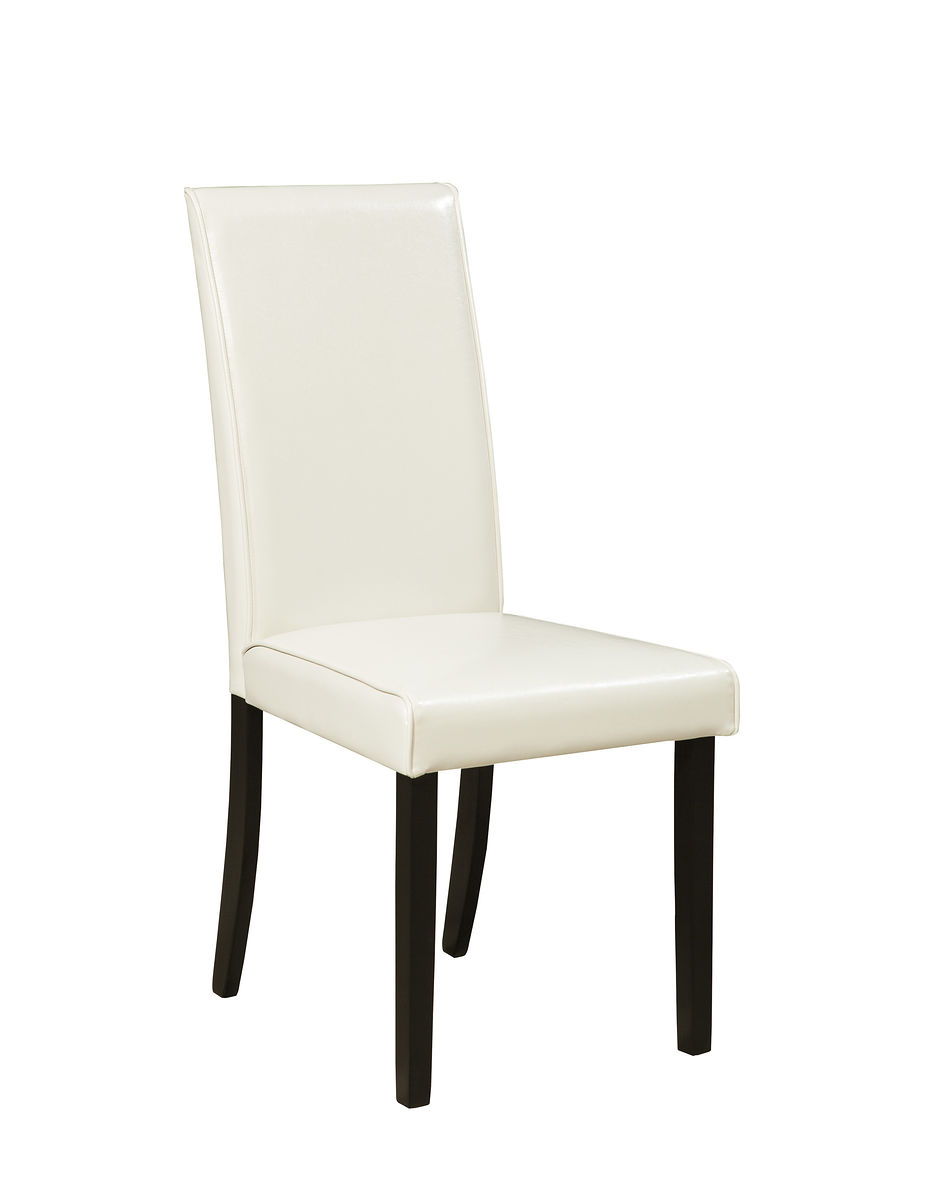 Upholstered dining chair with ivory seat and back