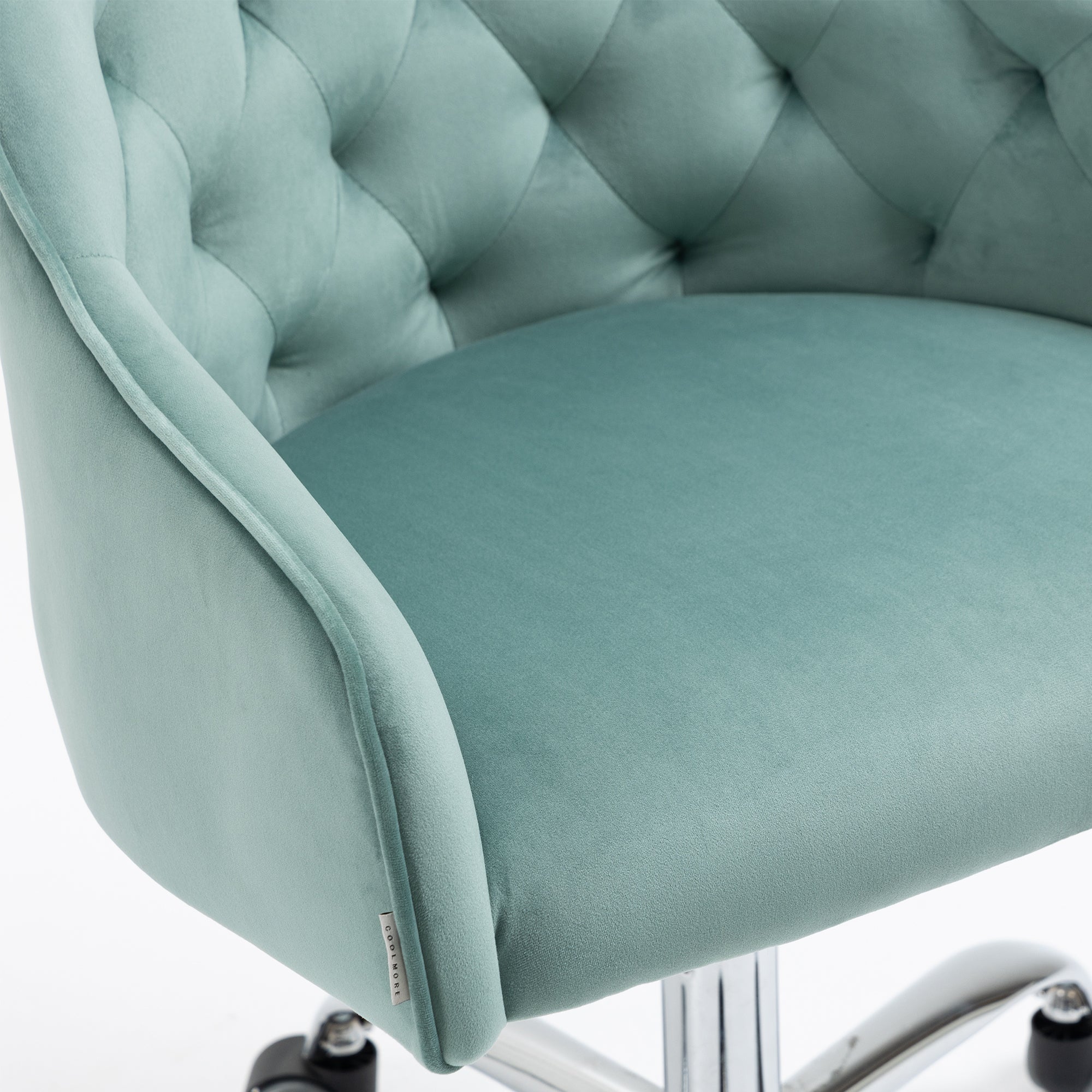 Velvet Swivel Home Office Desk Chair- Mint Green