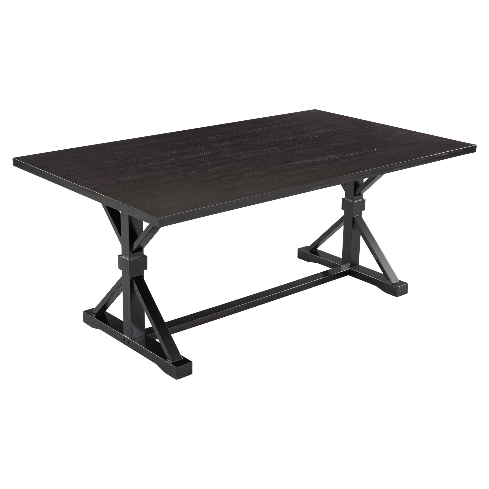 6-Piece Farmhouse Dining Set, 72" Table & Bench