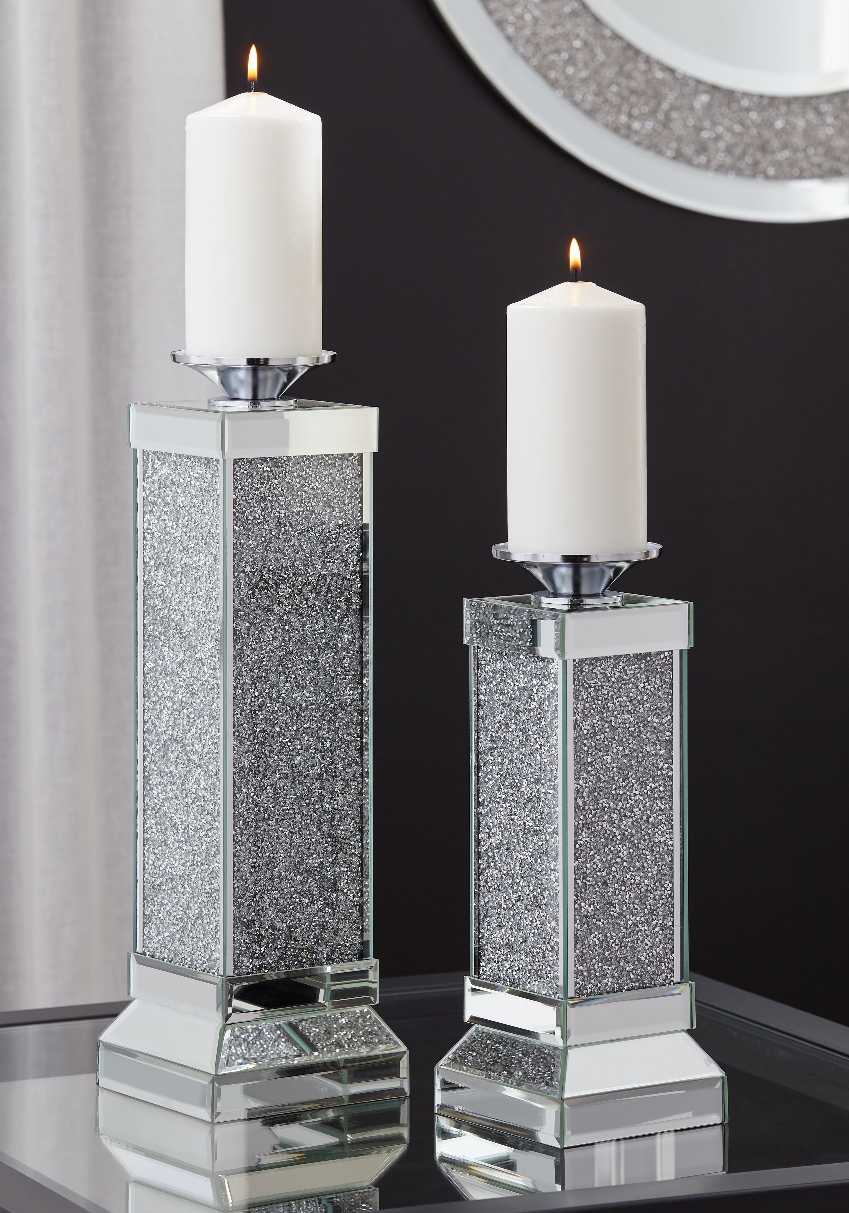 Charline Metallic - Candle Holder Set (Set of 2) - Plain