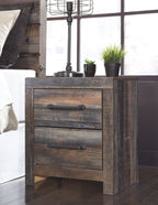 Youth panel bedroom set nightstand with drawers and table lamp on top