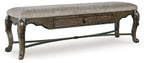 Maylee - Upholstered Storage Bench - Dark Brown