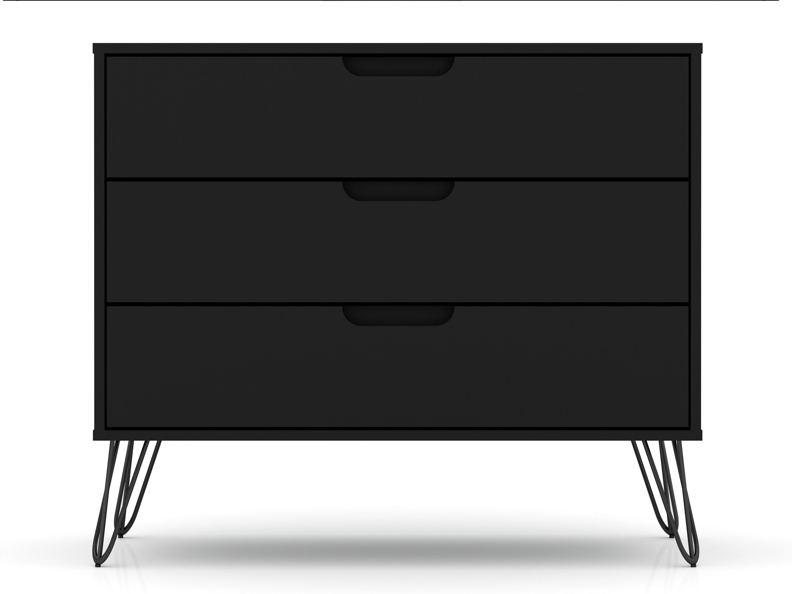 Rockefeller Black 35-inch 3-Drawer Dresser for Stylish Bedroom