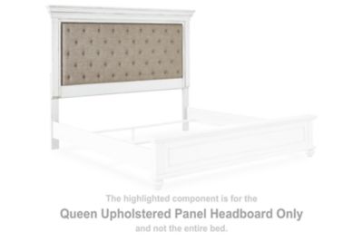 Kanwyn - Whitewash - Queen Uph Panel Headboard