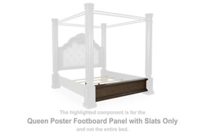 Maylee - Dark Brown - Queen Poster Footboard Panel with Slats