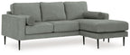 Charcoal sectional sofa chaise with corner chaise and three back cushions