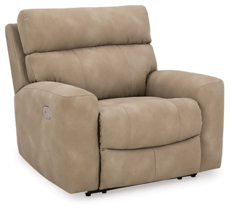 Sand beige recliner with adjustable headrest, front view