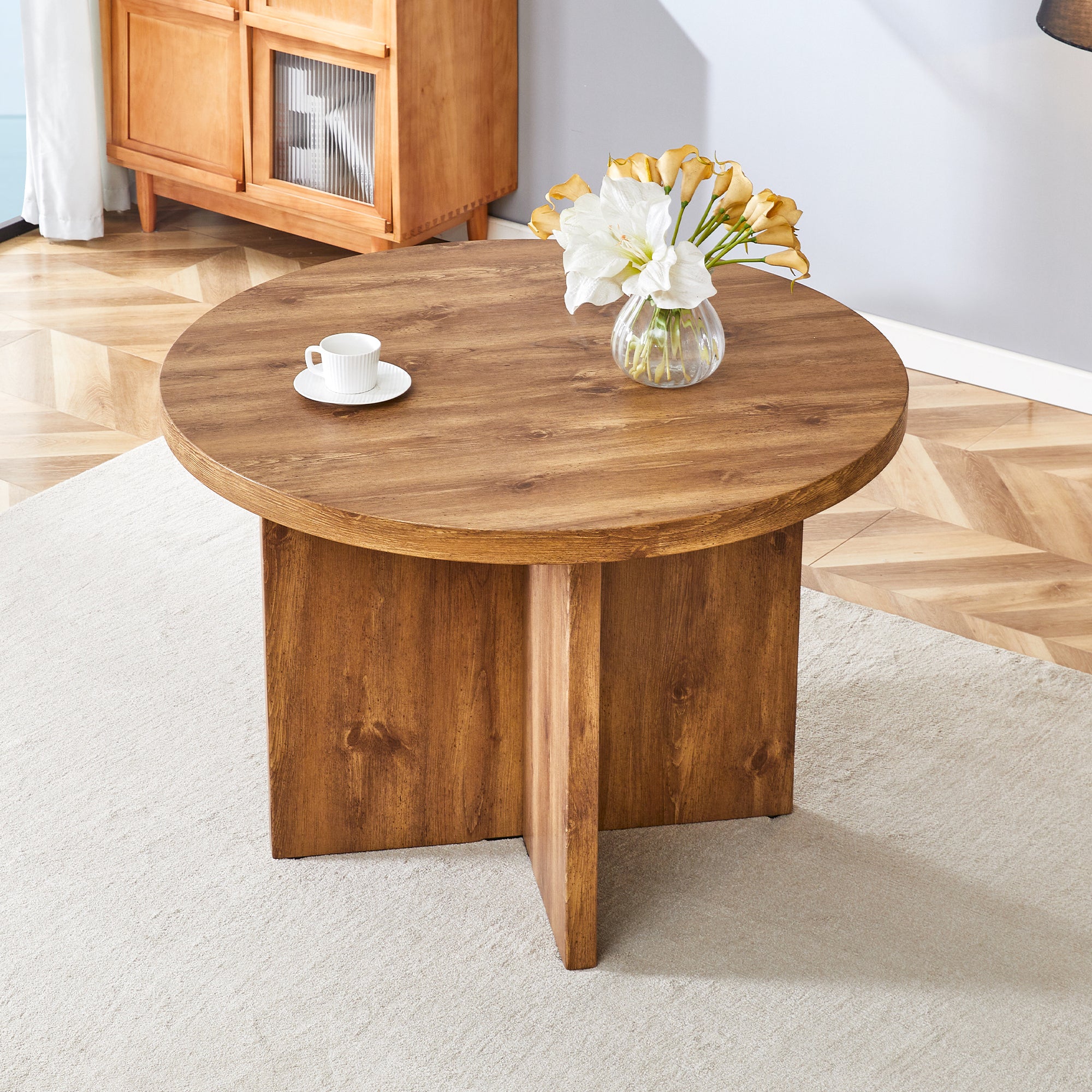 5 Pc Round Dining Table Set w/ 4 Chairs