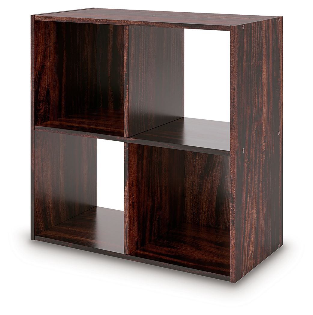 Dark brown cube organizer with square open cubbies