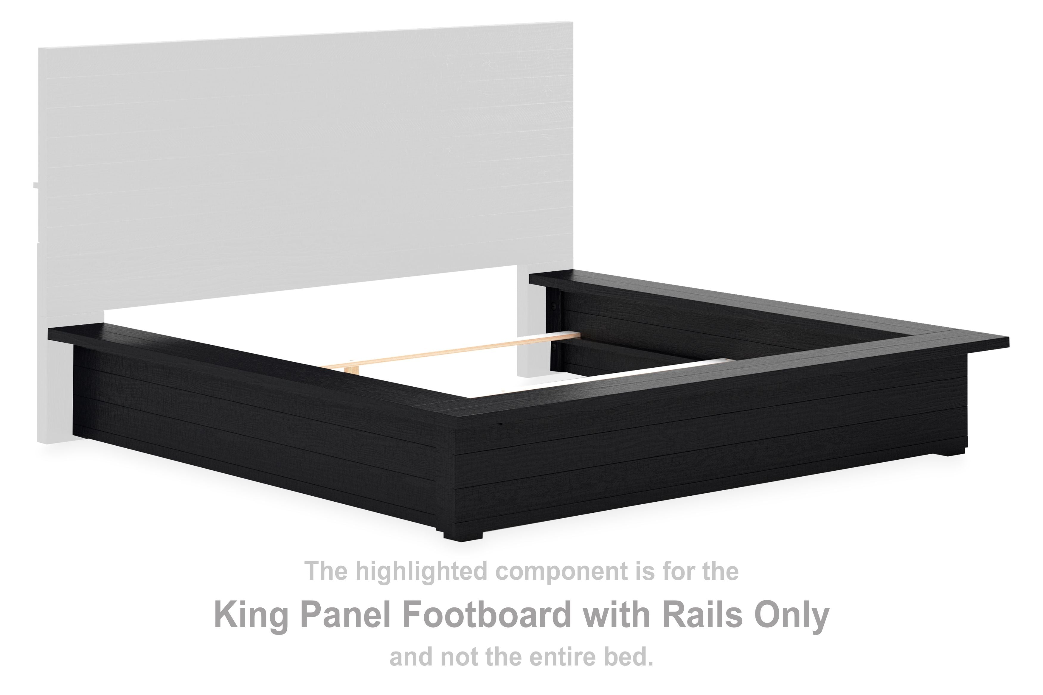 Londer - Black - King Panel Footboard W/Rails