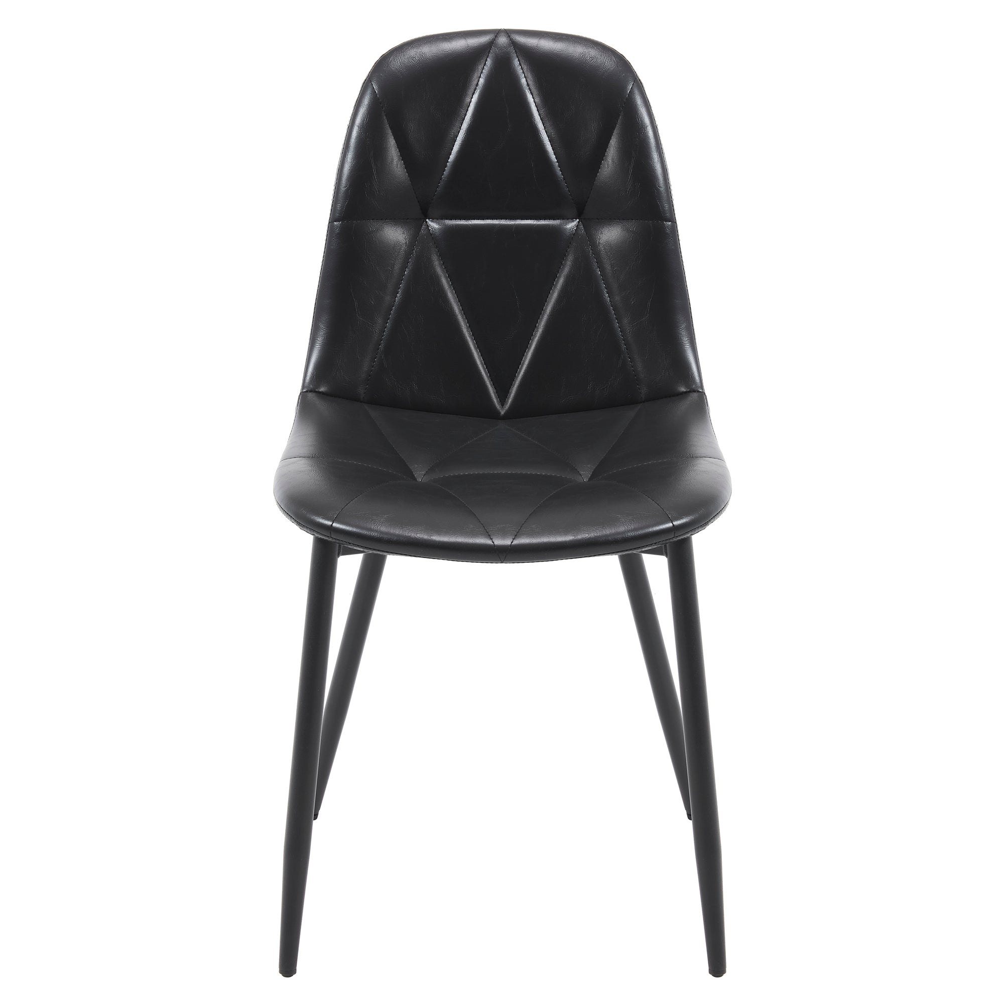 Faux Leather Dining Chairs Set of 2 - Black