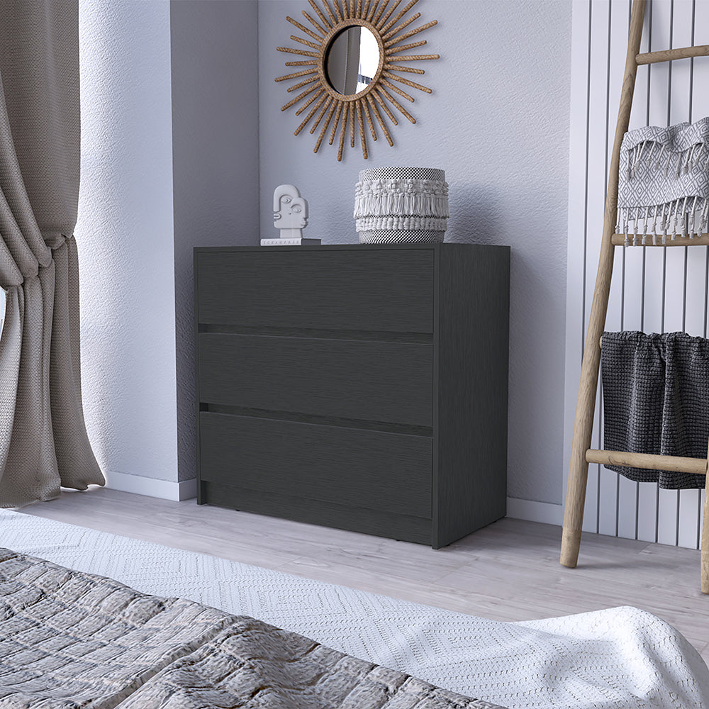 Maldus 3-Drawer Dresser - Black Wengue Finish