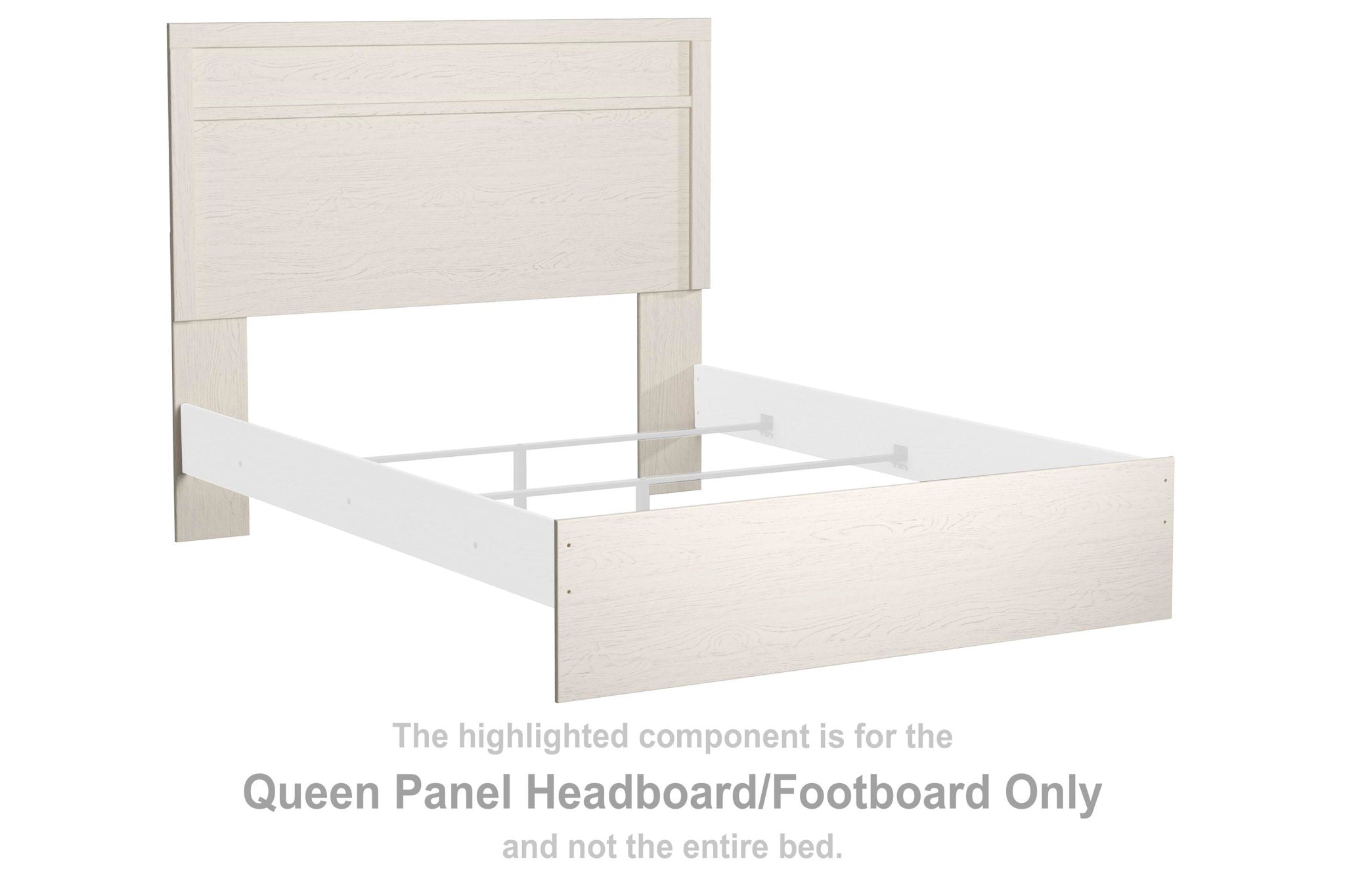 Queen panel headboard and footboard set, white