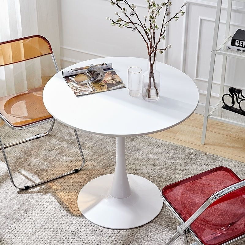 Modern Round Dining Table - 24 Inch White
