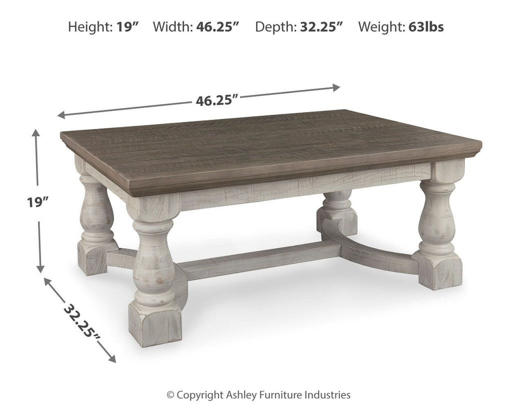Rectangular cocktail table, gray top: 46.25in W x 32.25in D x 19in H