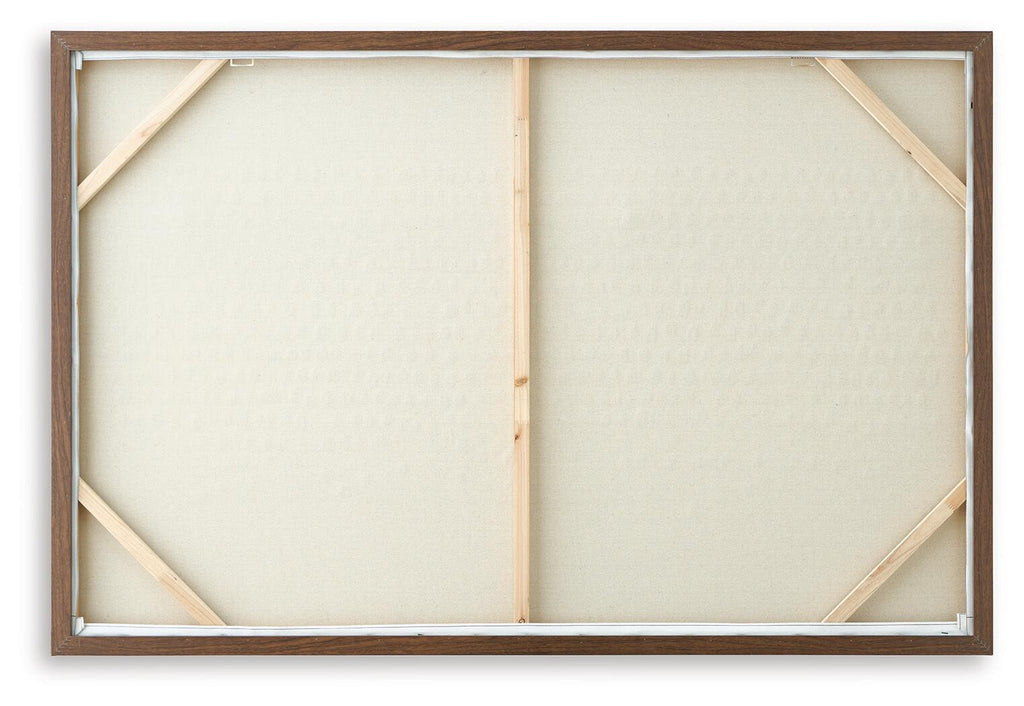 Rectangular wall art back with wooden frame and two white backing panels